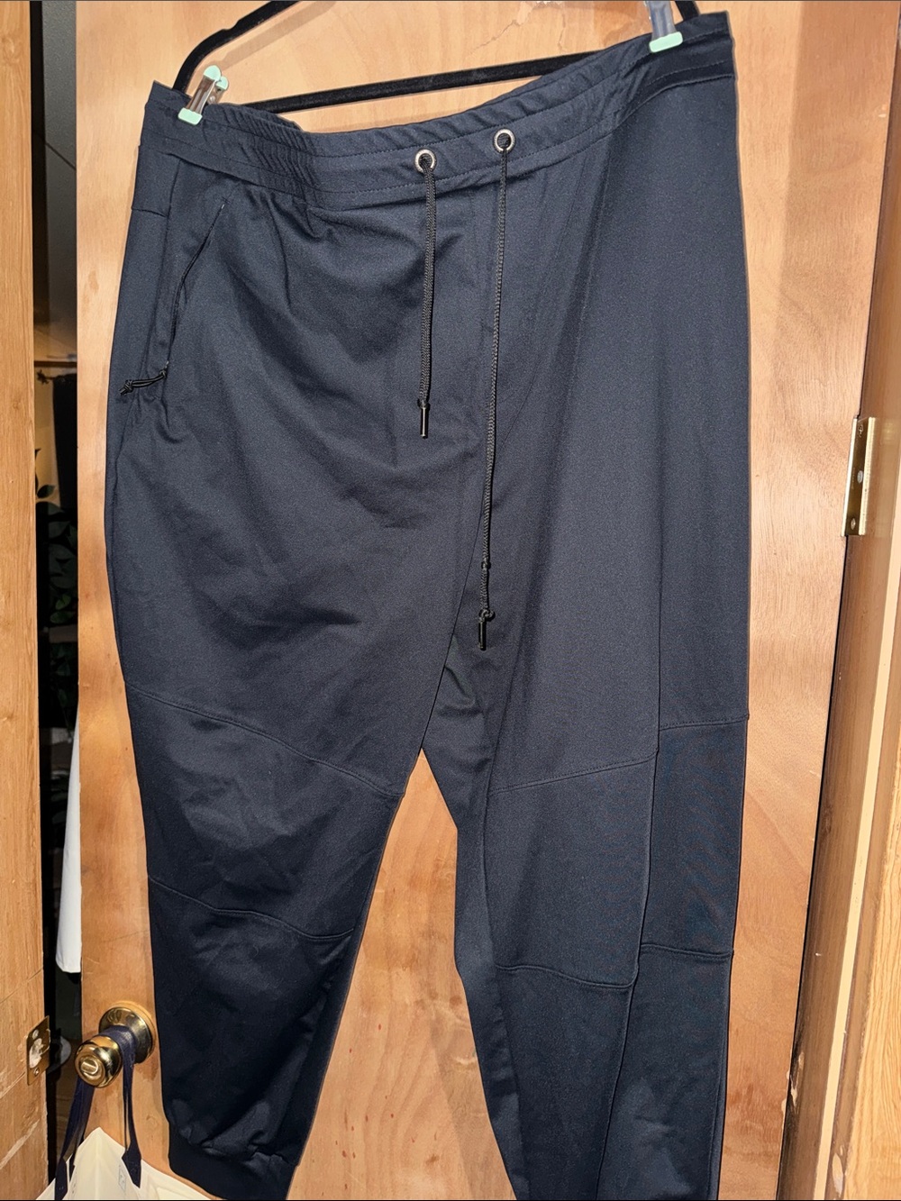 Men's Black Performance Jogger Pants with Drawstring Waist and zipper pockets 3X